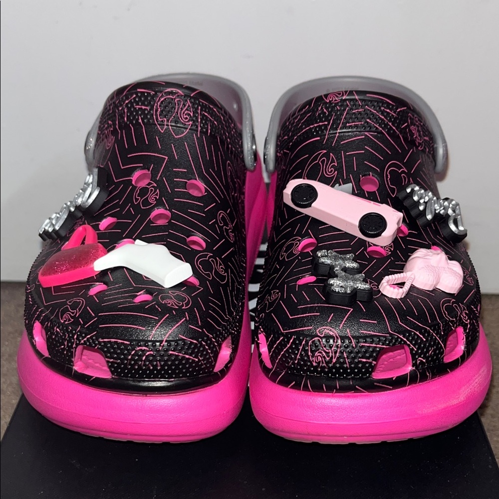 CROCS Barbie Pink and Silver classic crush clogs - Picture 4 of 5